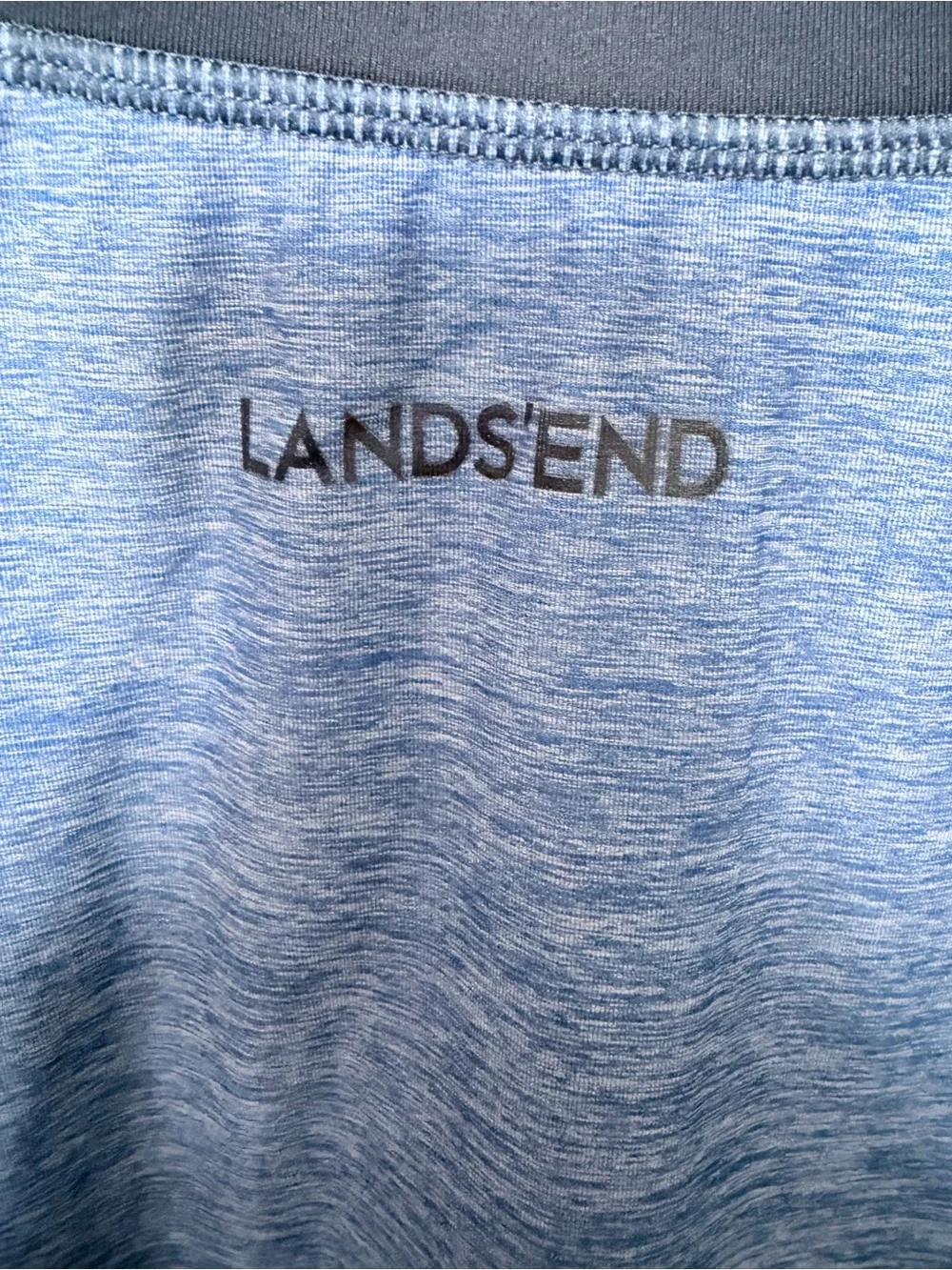 Lands’ End Men’s 4XL Tall Blue Rash Guard Swim Shirt UPF Sun Protection